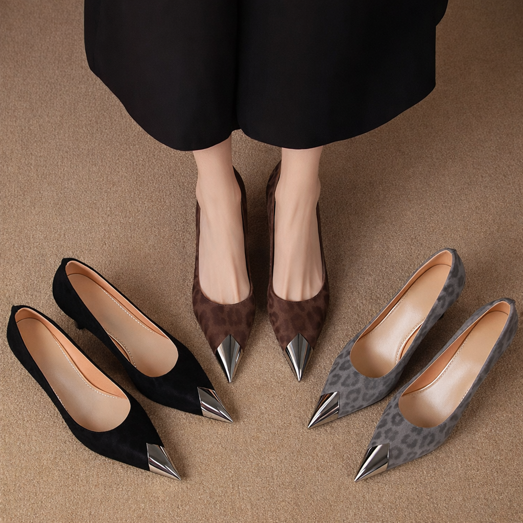 Riven Genuine Leather Heels