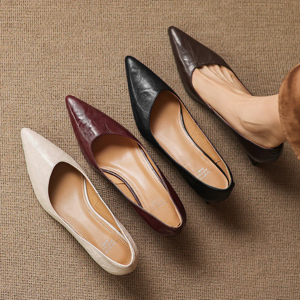 Aelya Genuine Leather Heels