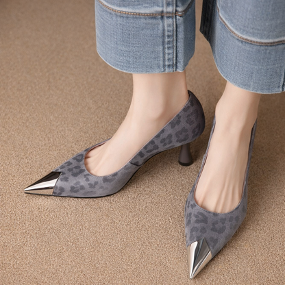 Riven Genuine Leather Heels