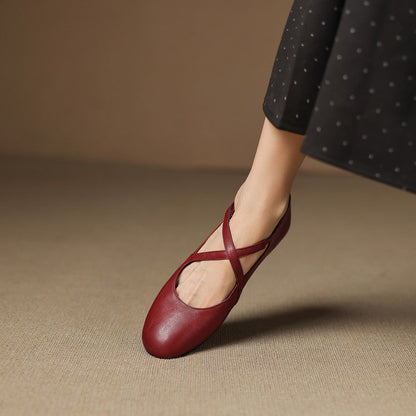 Zeor Genuine Leather Flats