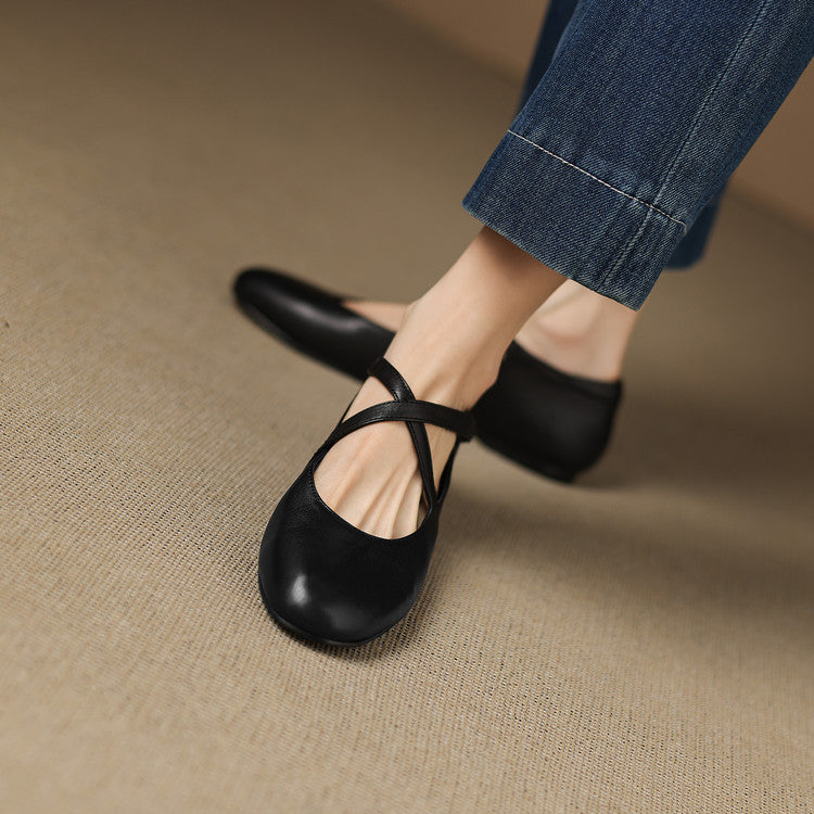 Zeor Genuine Leather Flats