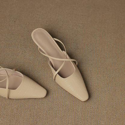 Gloria Genuine Leather Mules