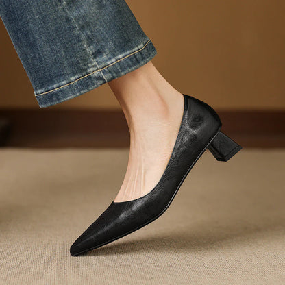 Aelya Genuine Leather Heels