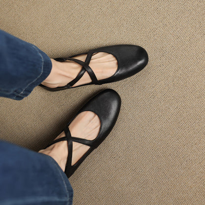 Zeor Genuine Leather Flats