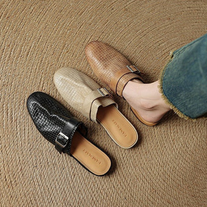 Cassie Genuine Leather Mules