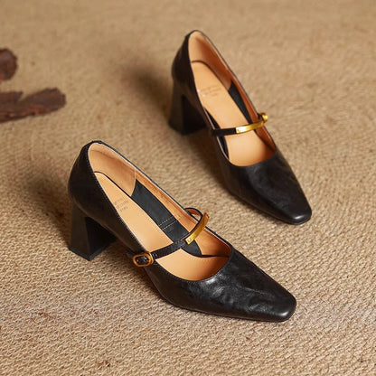 Maela Genuine Leather Heels