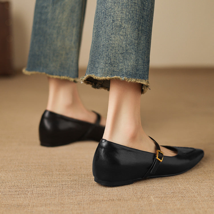Syla Genuine Leather Flats