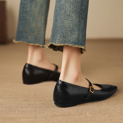 Syla Genuine Leather Flats
