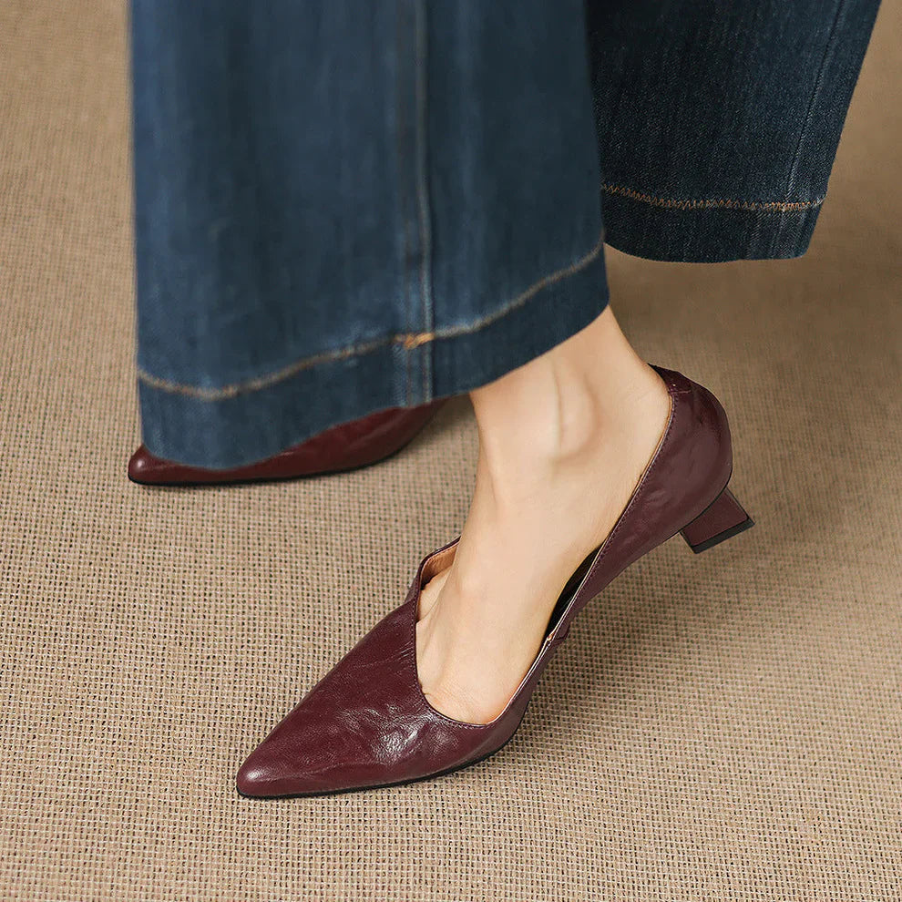 Aelya Genuine Leather Heels