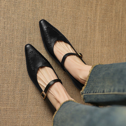 Syla Genuine Leather Flats