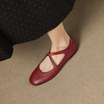 Zeor Genuine Leather Flats