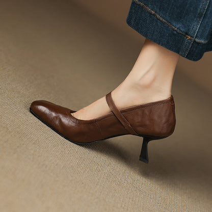 Lizel Genuine Leather Heels