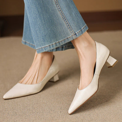 Aelya Genuine Leather Heels