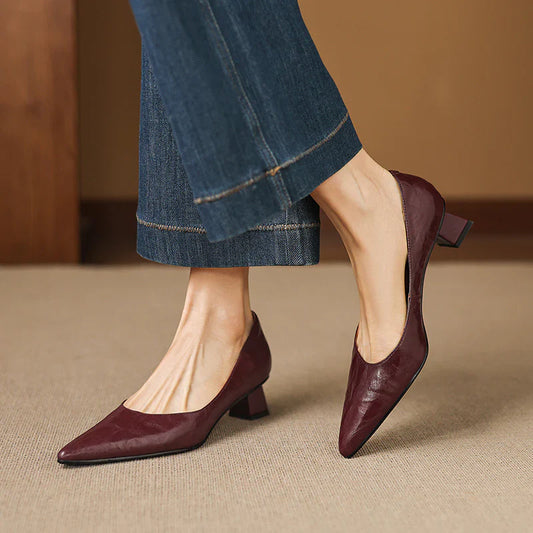 Aelya Genuine Leather Heels