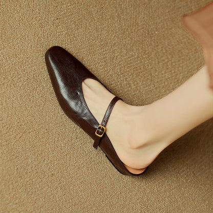 Elzor Genuine Leather Mules