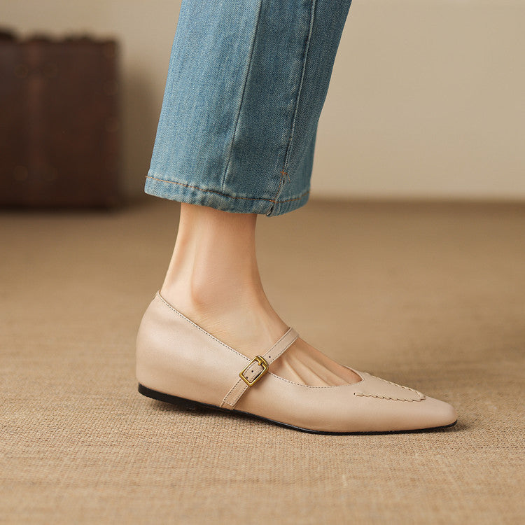 Syla Genuine Leather Flats