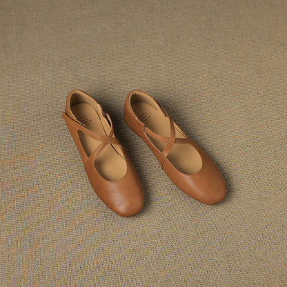 Zeor Genuine Leather Flats
