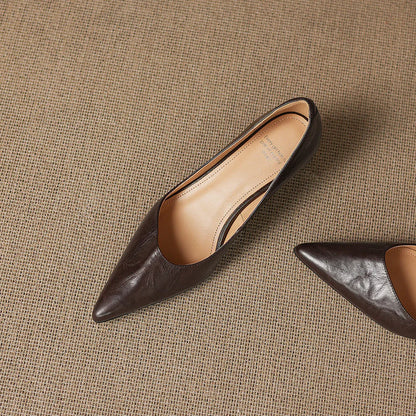 Aelya Genuine Leather Heels