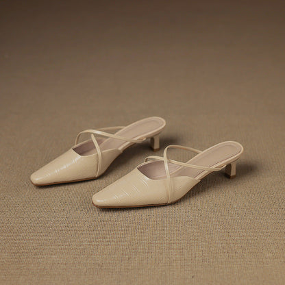 Gloria Genuine Leather Mules