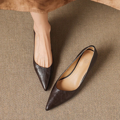 Aelya Genuine Leather Heels