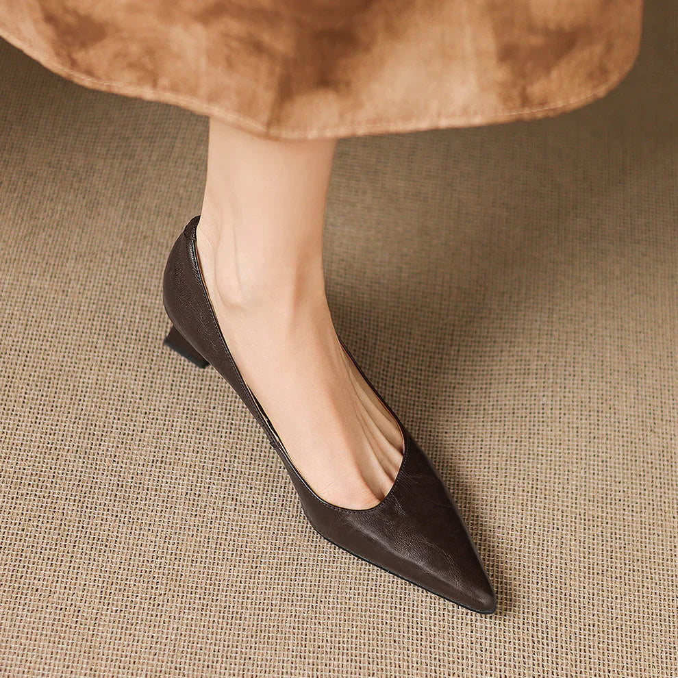 Aelya Genuine Leather Heels