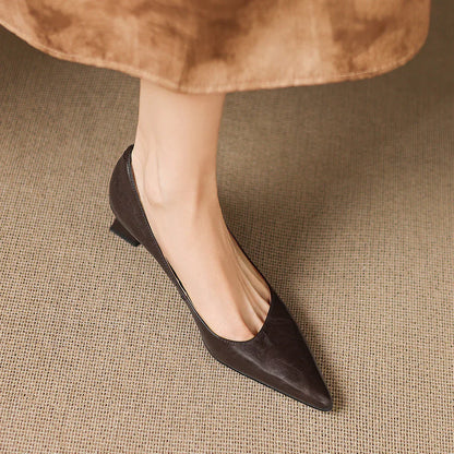 Aelya Genuine Leather Heels