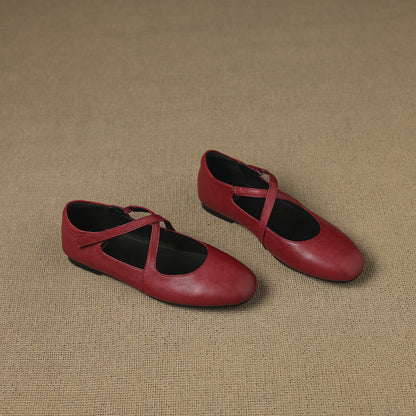 Zeor Genuine Leather Flats