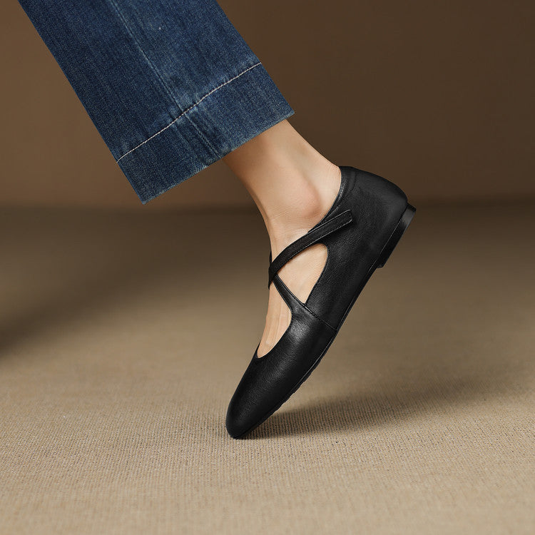 Zeor Genuine Leather Flats