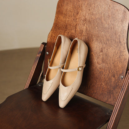 Syla Genuine Leather Flats