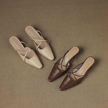 Gloria Genuine Leather Mules