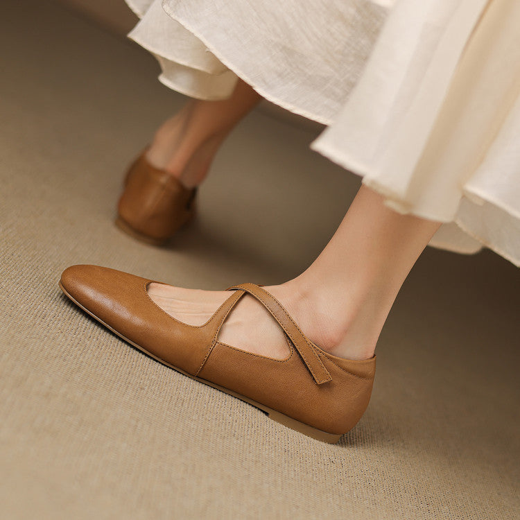 Zeor Genuine Leather Flats