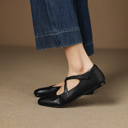 Zeor Genuine Leather Flats