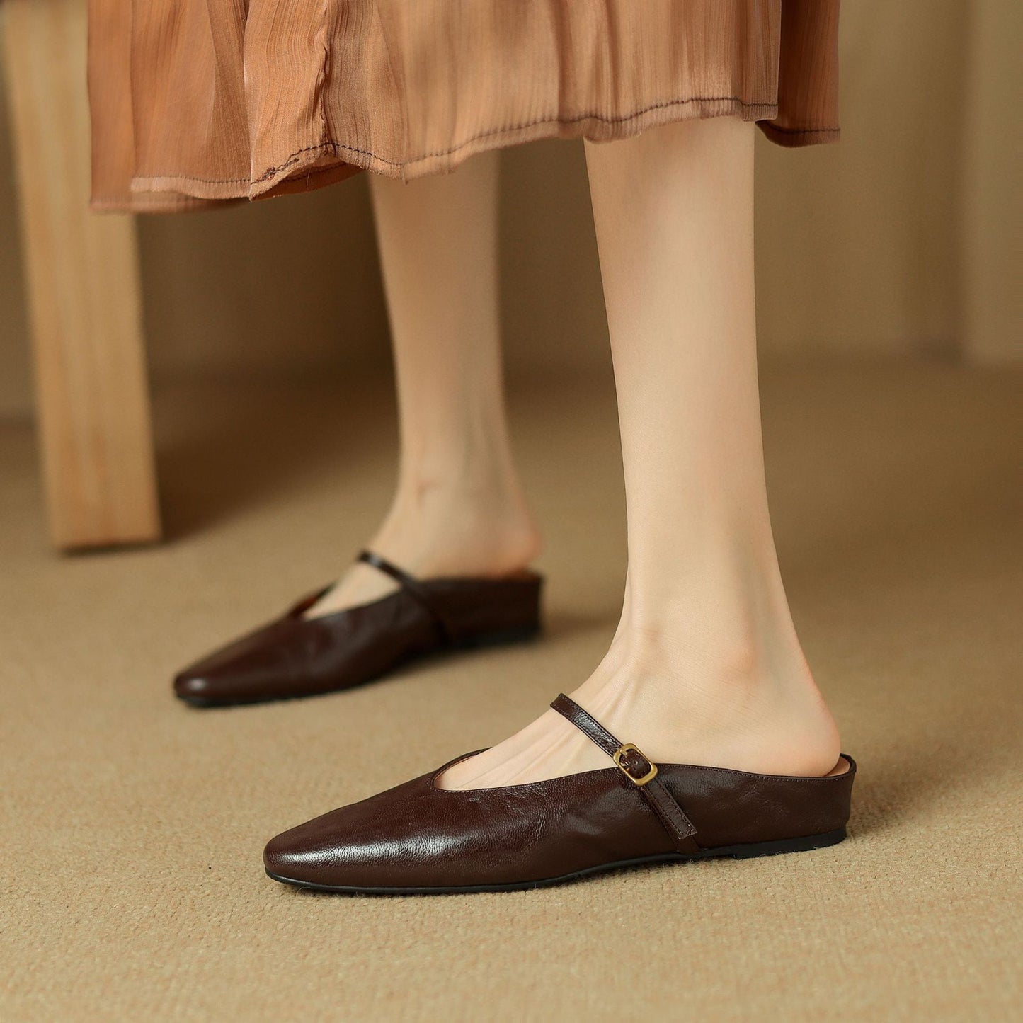 Elzor Genuine Leather Mules