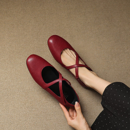Zeor Genuine Leather Flats