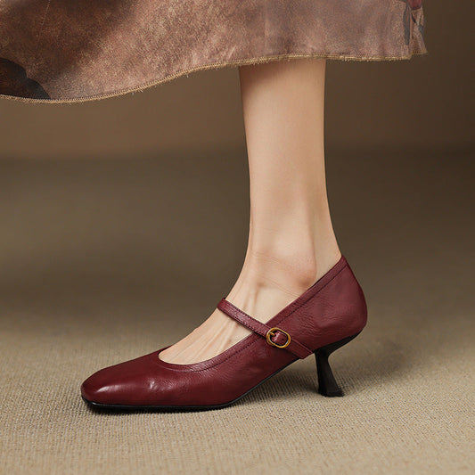 Lizel Genuine Leather Heels