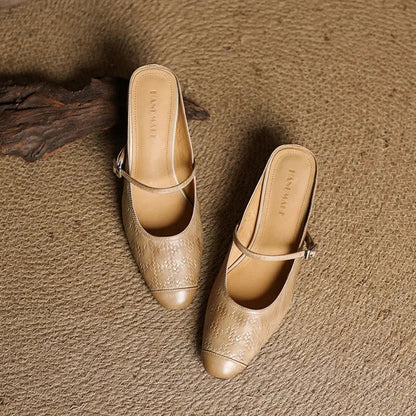 Becky Genuine Leather Mules