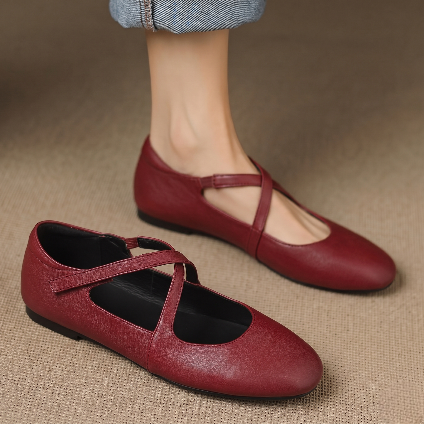 Zeor Genuine Leather Flats